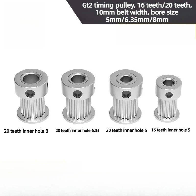 

4/10 шт. шкив veekaft 2GT, 16/20 зубьев, синхронный шкив, внутреннее отверстие 5/6,35/8, полоса пропускания 10 мм, детали 3D-принтера