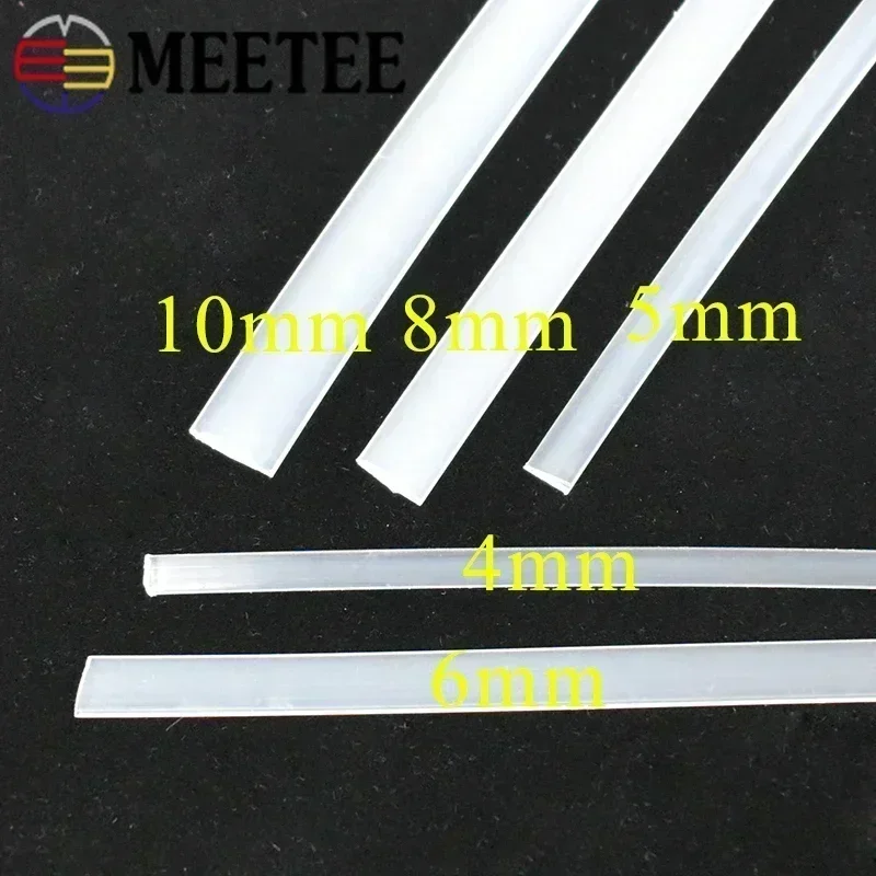 10Meters Meetee 4-12mm Clear Plastic Corset Ribbon Webbing Boning Bra Side Tape Wedding Dress Support Sewing Cloth DIY Accessory