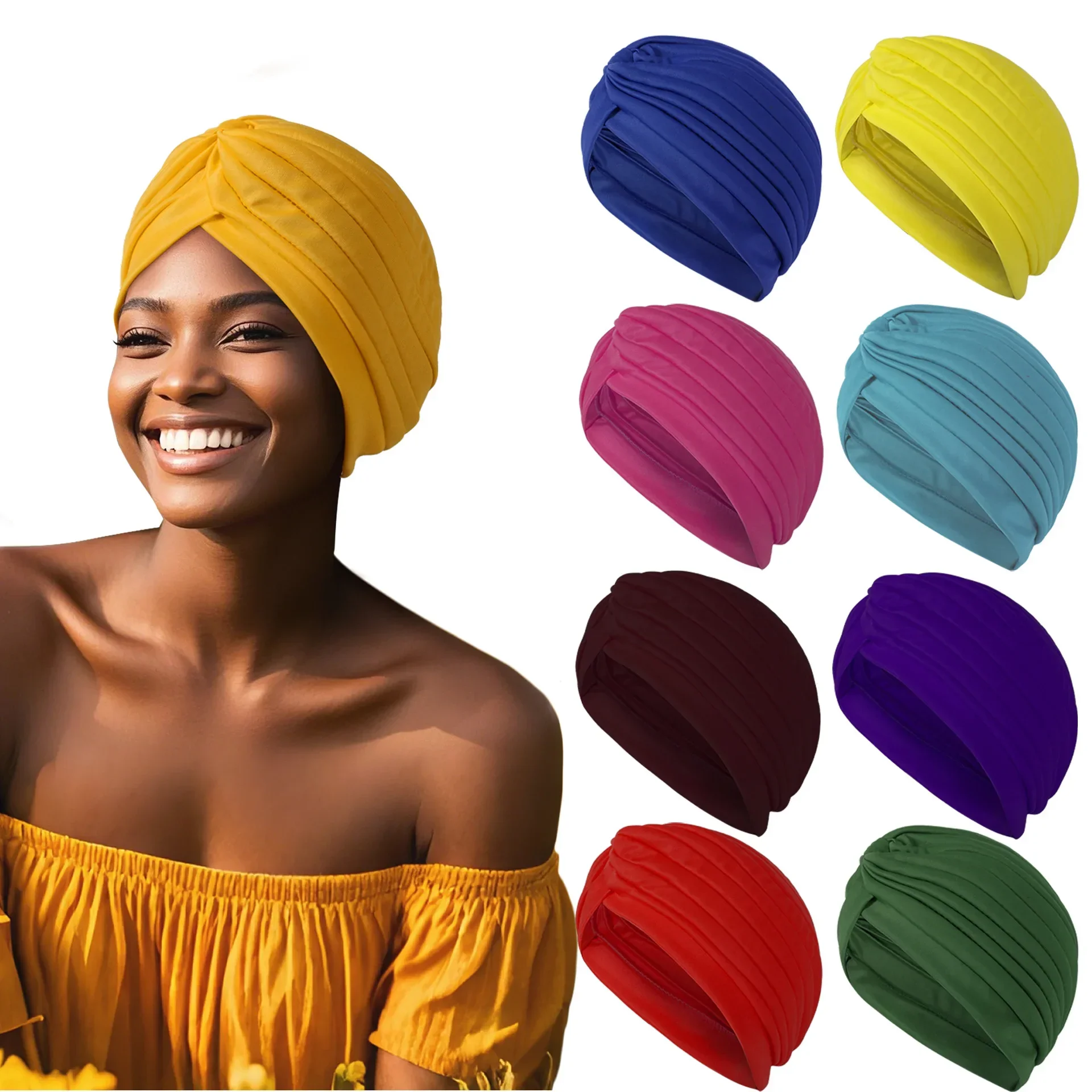 

Women's Elastic Pullover Yoga Hat Watermelon Headscarf Hat Indian Headwrap Middle Eastern Muslim Hat