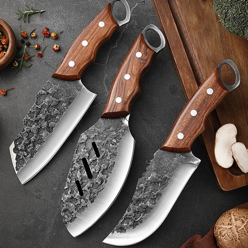 Thickened Boning BBQ Knife Hand Forged Utility Meat Cutting Cleaver Chef Slicing Peeling Knives Fish Fillet Knife