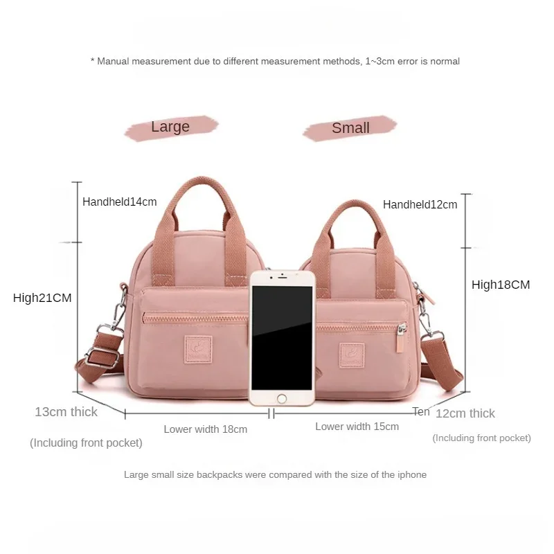 Women Casual Crossbody Shoulder Bag Girls Simple Fashion Zipper Handbags Nylon Waterproof Solid Messenger Tote Bag Lightweight