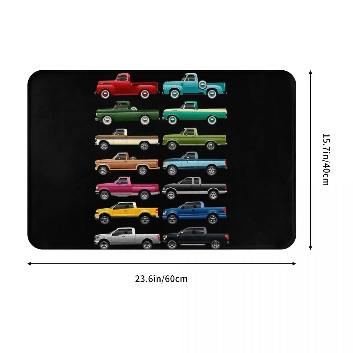 Evolution Of Ford Trucks F Series 1948 - 2021 F1 F100 F150 Anti-slip Doormat Floor Mat Carpet Rug for Home Bedroom Footpad Mats