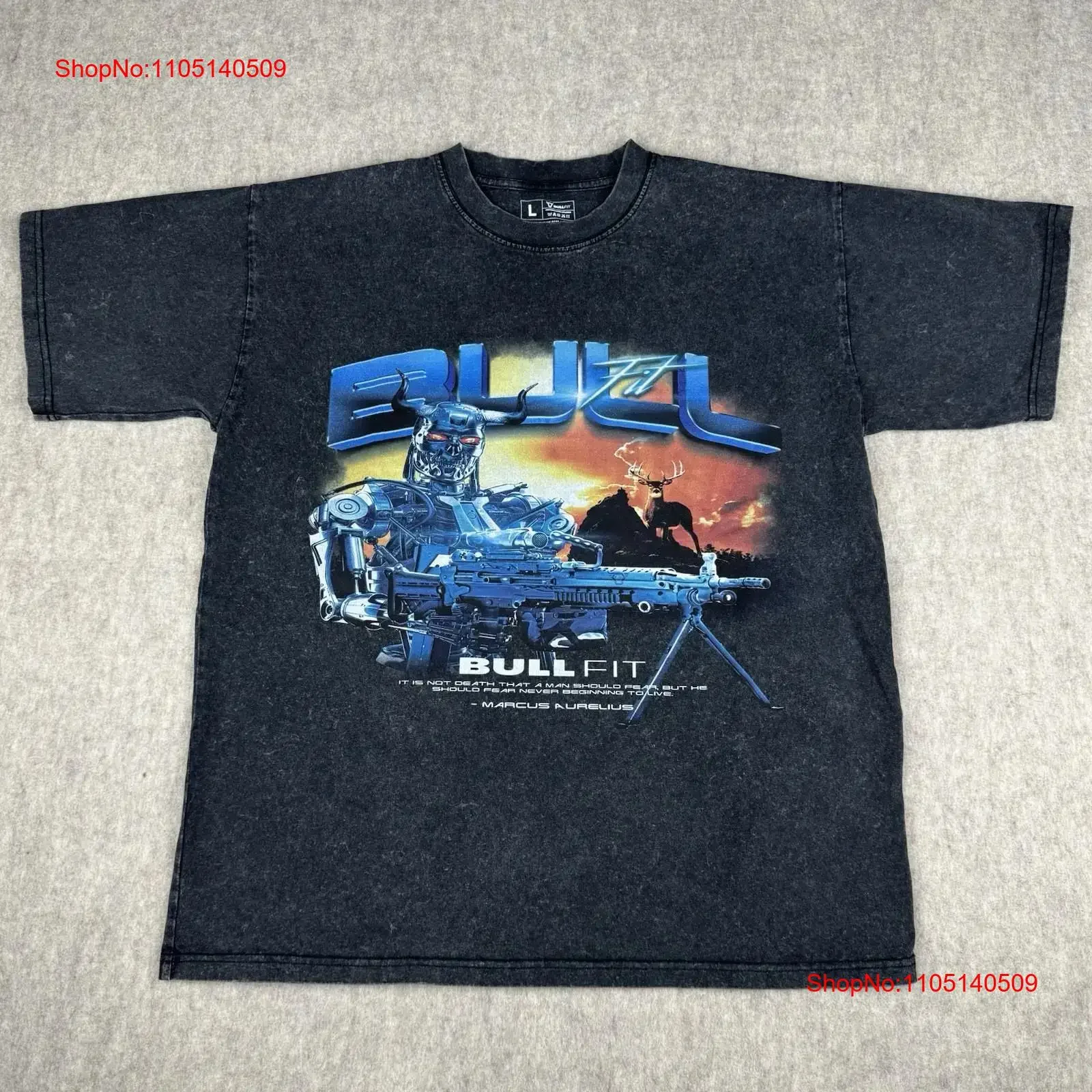 Bull Fit Supplements T Shirt Apparel WorkouT Mens Large Big Heavy vintage Washed Casual Comfortable Unisex designer clothes