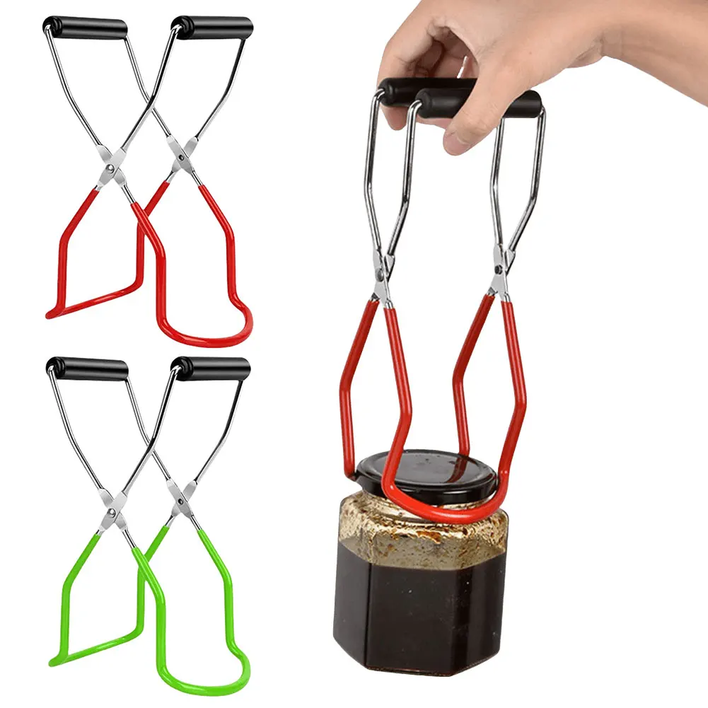 Canning Gripping Tongs with Grip Handle Can Lifter Tongs Stainless Steel Jar Clip Heat Resistance for Safe Secure Grip