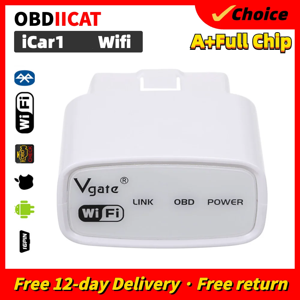 

Vgate ICar 1 WIFI ELM327 OBD2 ELM 327 ICAR1 Code Scanner For Android Car Diagnostic Tool Code Reader Interface