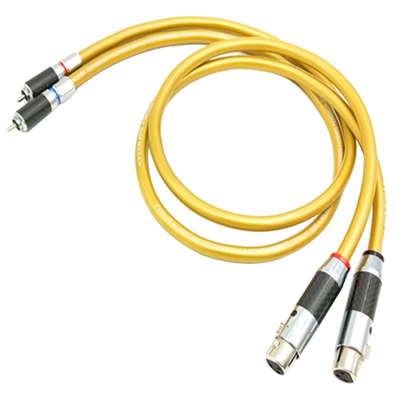 Cardas Carbon Fiber Rhodium Plated RCA To XLR Balanced Signal Cables Double Lotus Plug HIFI Audiophile Line