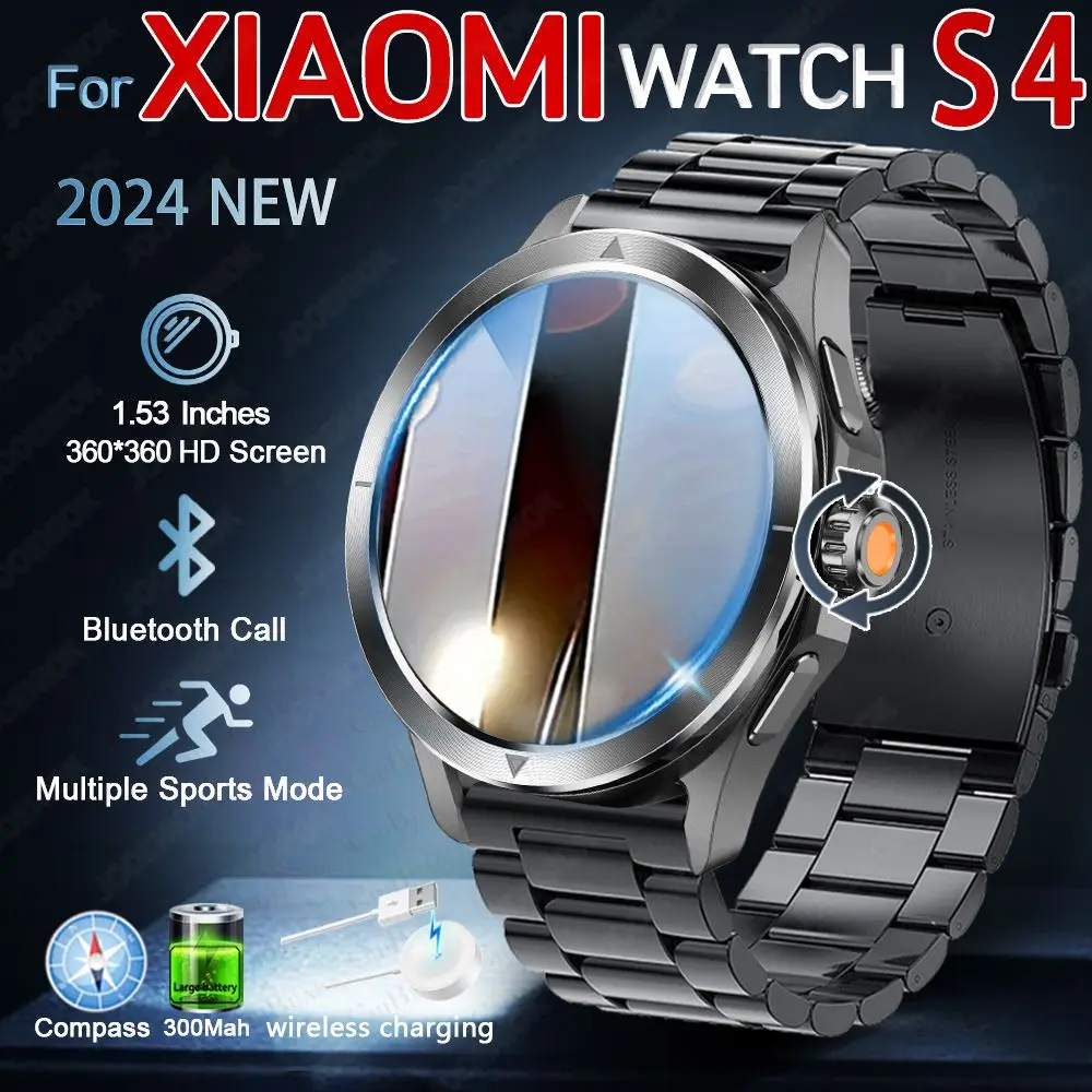 For Xiaomi watch S4 NEW Smart Watch 2024 Bluetooth Call Sport Mode Compass Dynamic Island Health Monitoring Smartwatch Men Women