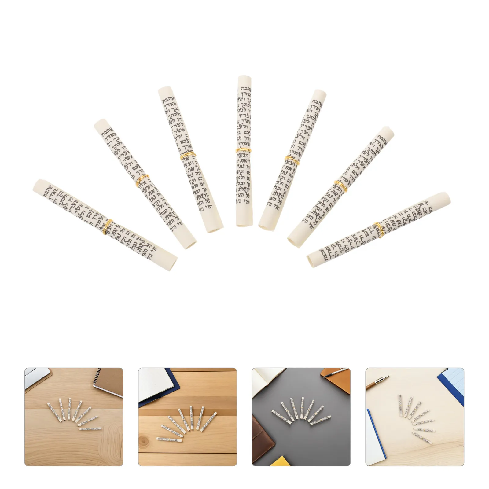 15Pcs Mezuzah Paper Scroll Jewish Door Blessing Bible Scroll Hebrew Home Decor Rolled Parchment Jewish Holidays Decor