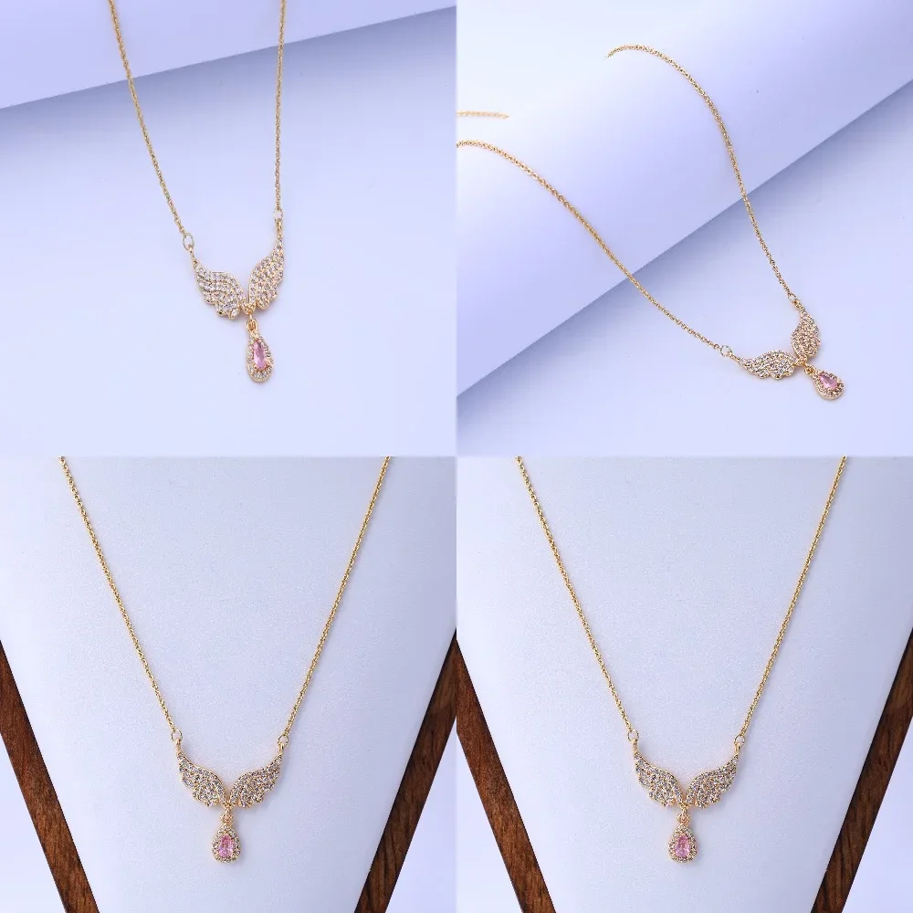 

Copper gold-plated angel wings necklace women's high-end sense of light luxury, simple niche wing pendant, versatile fashion jew