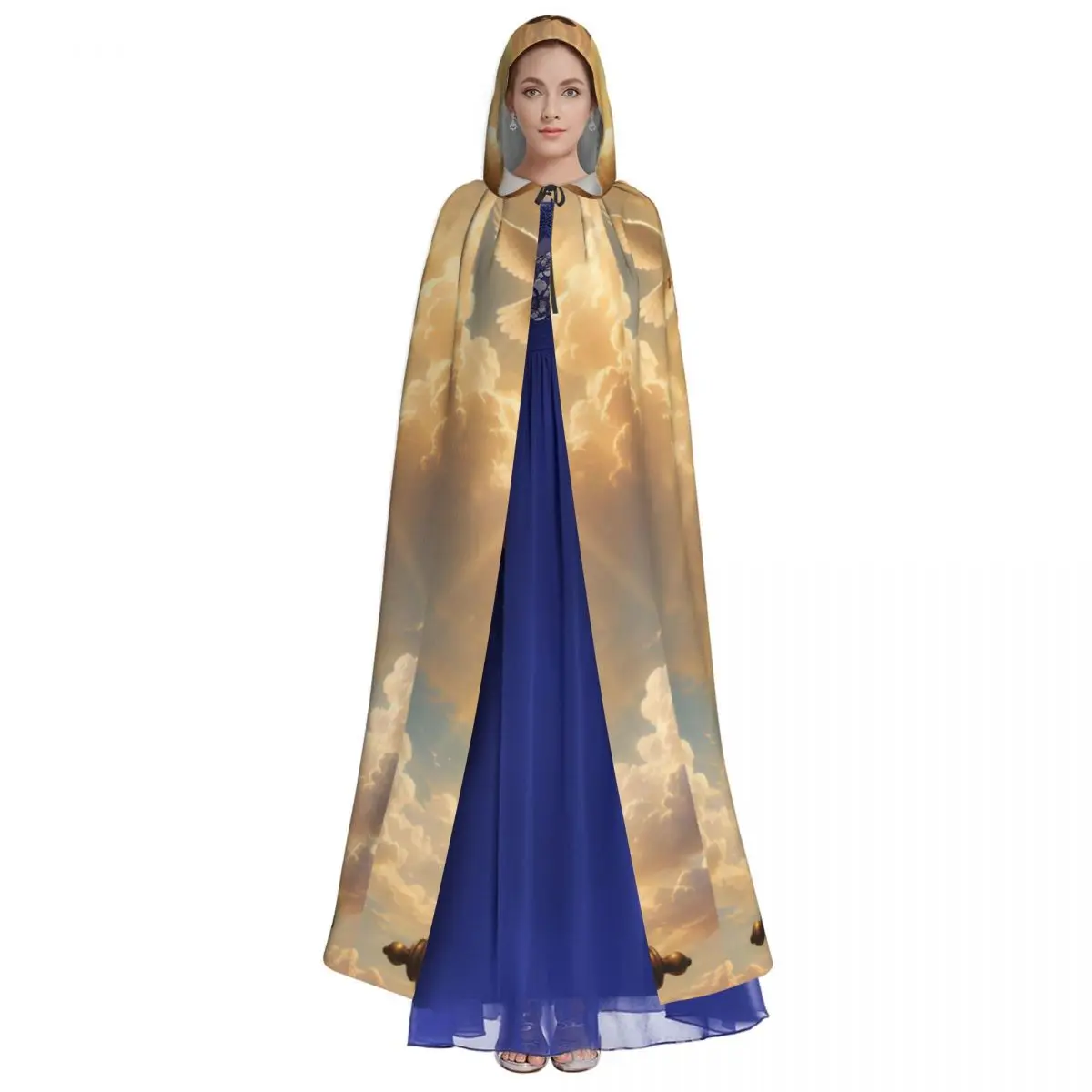 Adult Vampire Cape Hooded Robe Hebrew Blessings From Israel Halloween Cloak Full Length Cosplay