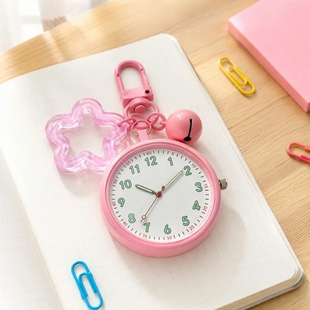 Portable Pocket Watch Key Chain Easy Reading Mini College Cute Backpack Pendant Lightweight Schoolbag Charm
