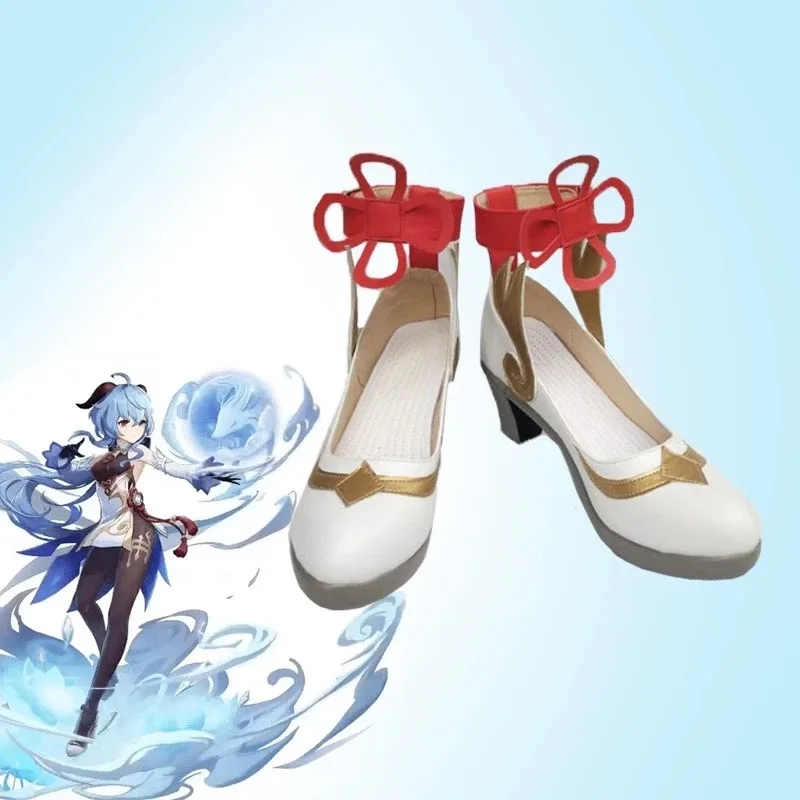 لعبة جديدة Genshin Impact Ganyu أحذية كوسبلاي أحذية بكعب عالي للنساء مصنوعة حسب الطلب في الهالوين