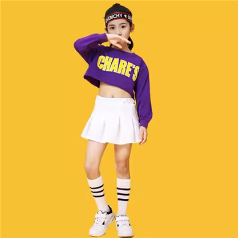 Mädchen Hip Hop Crop Top Kleidung setzt Kinder Sweatshirt Jogger Kind Streetwear Street Dance Hose Outfits Teen Jazz Bühne Kostüme