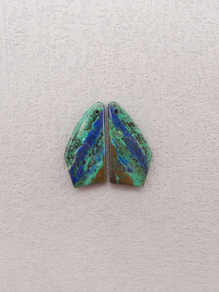 

Natural Chrysocolla Earring Beads Loose Semi-Finished Jewelry Gemstone Beads for DIY Crafting