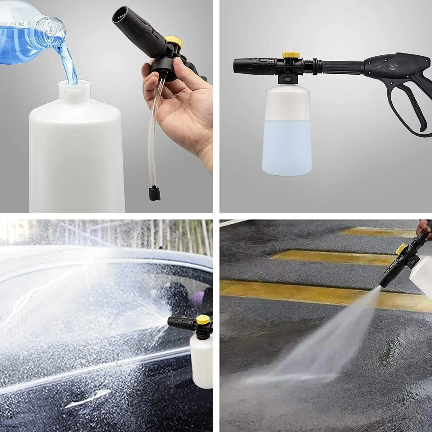 Hochdruck-Schaumlanze mit Sprühflasche für Kärcher K2-K7, Seifenschaum-Autosprühgerät mit Einstellbarer Sprühdüse, 750ML – Detail 3