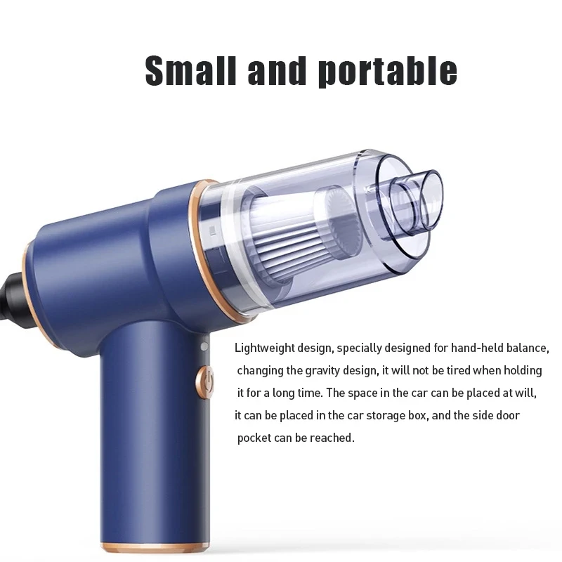 80000Pa 2 In 1 Car Vacuum Cleaner Wireless Charging Compressed Air Duster Handheld High-power Air Blower Duster for Home Office