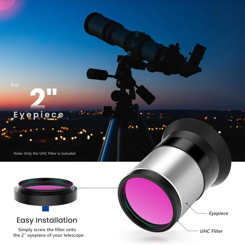 2 Zoll UHC Nebula-Filter 50,8mm Lichtverschmutzungsreduktionsfilter für Teleskop-Tiefenbeobachtungen – Detail 6