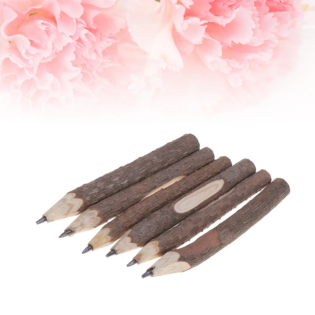 15PCS Retro Bark Pencils Wooden Tree Rustic Twig Pencils for Kids Children Ideal Gifts for Journal Writing and Sketching