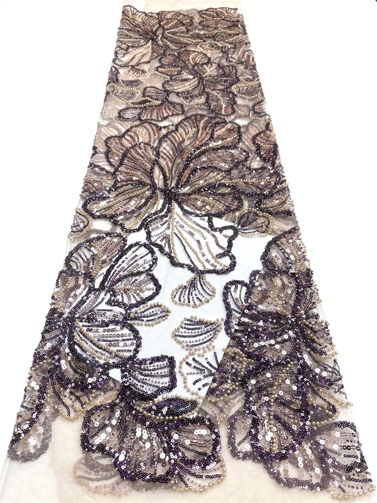 

Элитная африканская кружевная ткань 2026 года: высококачественные кружева с пайетками и бисером для нигерийских свадеб, французский тюль