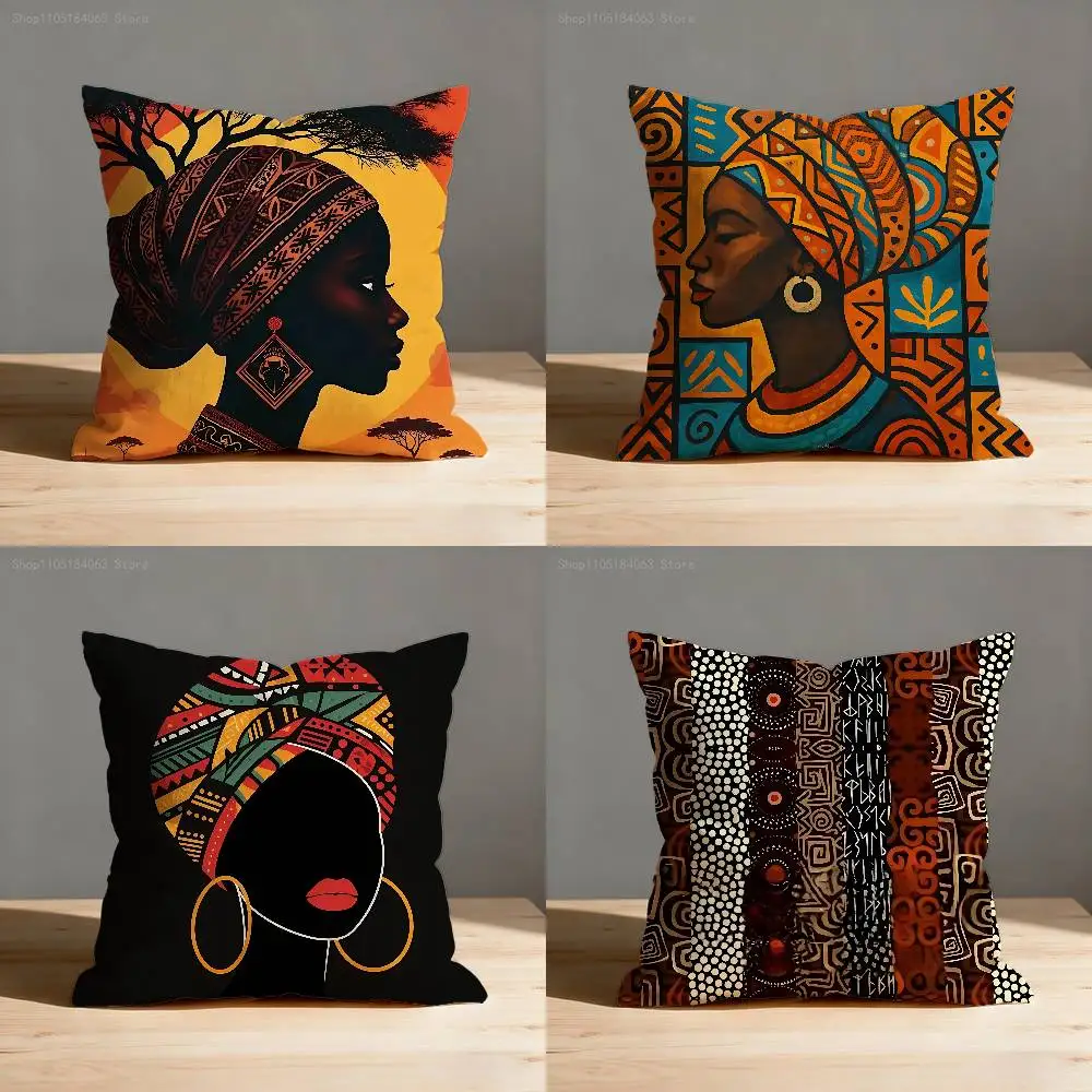 

African Style Throw Pillow Case For 45x45cm 40x40cm 55x55cm 50x50cm 30x30cm Square Car Pillowcase Shell