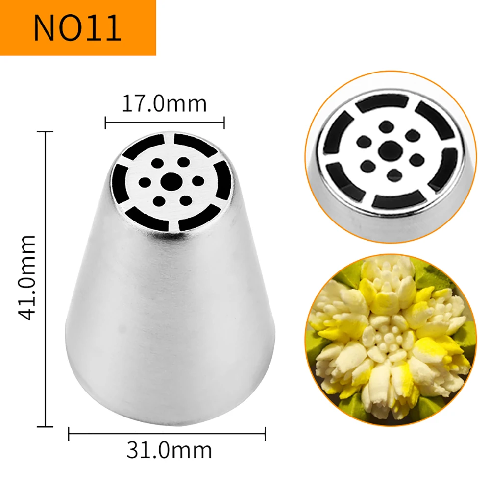 MRF 1PCS Stainless Steel Small Size Russian Flower Pastry Icing Tips Cake Decorating Sweetly Craft Piping Nozzle HBNO11