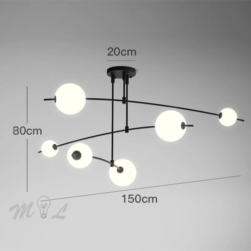 

Подвесные лампы в скандинавском стиле со стеклянными шариками, современные светильник ильники для гостиной, домашняя декорация, освещение для столовой, рождественские украшения для дома, LED