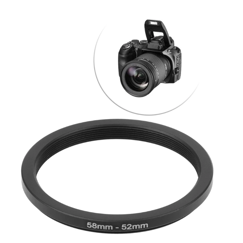 Y1UB 58mm đến 52mm Kim loại Bước xuống Nhẫn Bộ chuyển đổi ống kính Bộ lọc máy ảnh Phụ kiện công cụ Mới