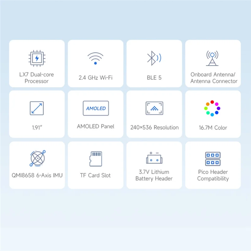 

A45F-ESP32 S3 Макетная плата 1,91-дюймовый AMOLED-экран Bluetooth WIFI Беспроводной модуль с сенсорным экраном для Arduino