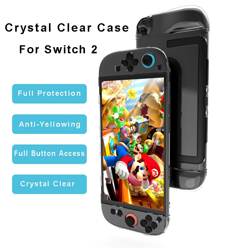Modular Clear Protective Case compatible with Switch 2 - Detachable Protective Shell,NS2 (2025) Soft TPU / Hard PC Case