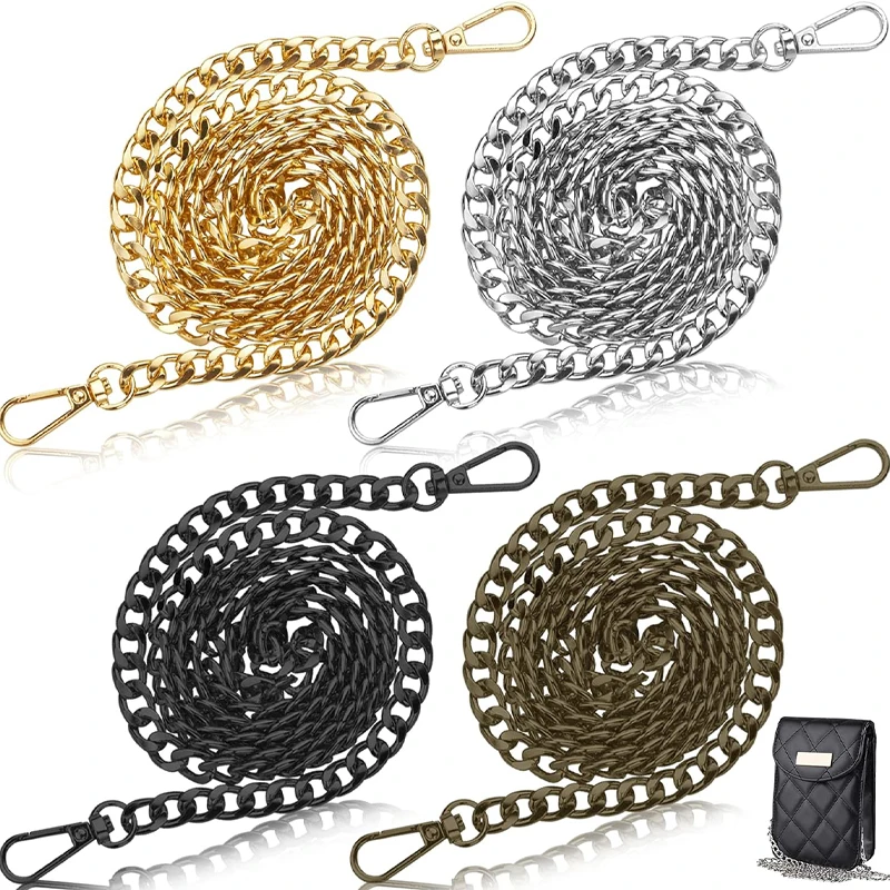 120cm Metal Replacement Bag Chain DIY Hand-Woven Shoulder Handbag Detachable Aluminum Alloy Straps Parts Jewelry Accessories