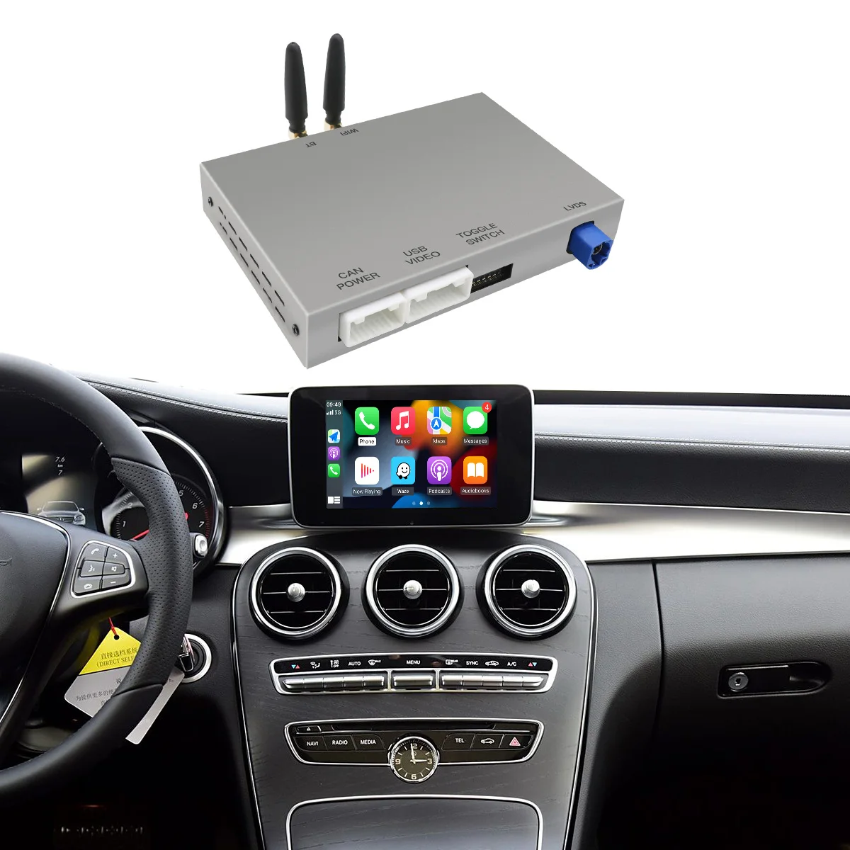 Draadloze Carplay Android voor Mercedes Benz GLC C V A B W205 W246 W447 X156 C117 X253 C253 Ondersteunt camera, navigatie, Mirrorlink - afbeelding 2