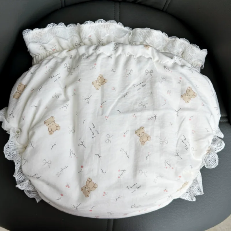 Adult Cotton Print Lace Ruffled Training Pants ABDL Thicken Cloth Diaper Briefs Washable Nappies Cover Boy Girl Underpants