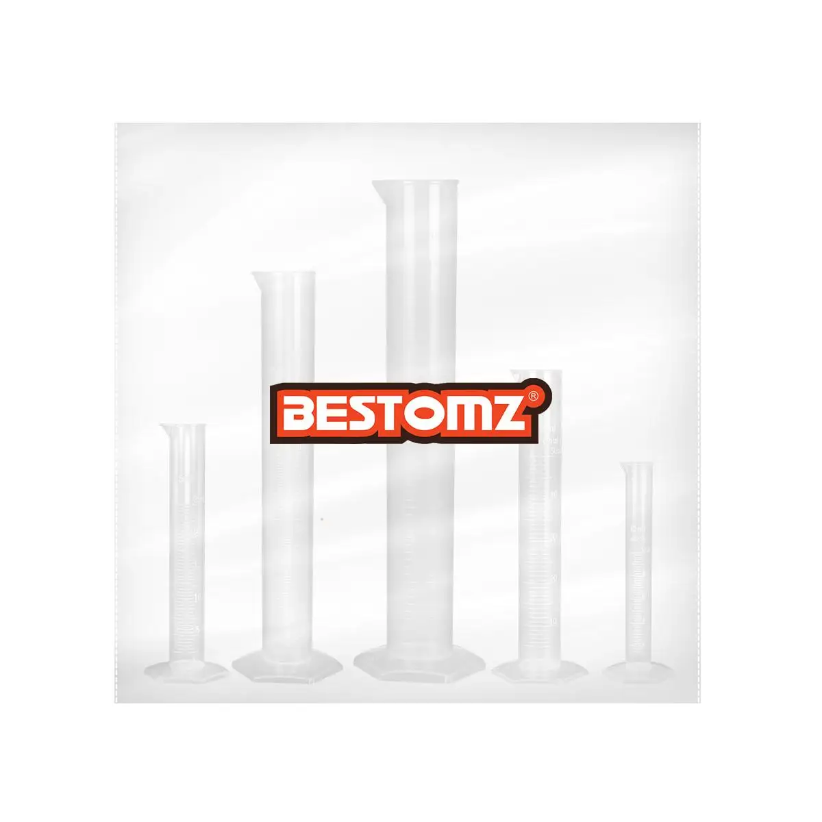 

5pcs Graduated Measuring Cylinders 10ml 25ml 50ml 100ml 250ml Transparent Plastic Laboratory Test Wide Rim Tapered Spout