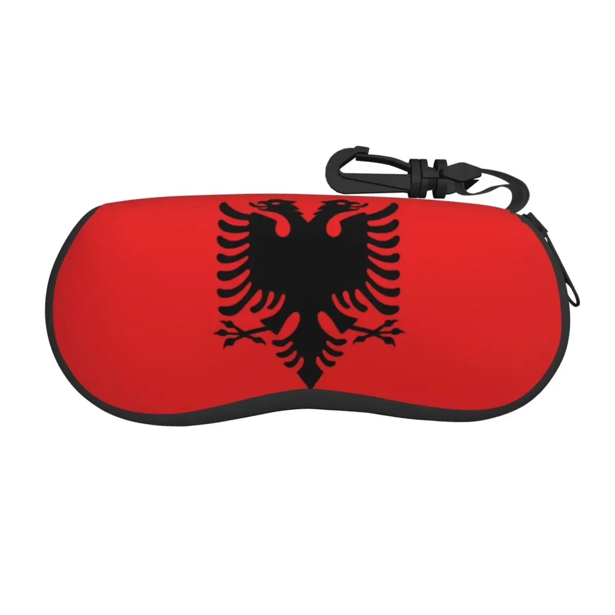 Albania Flag Sunglasses Soft Case Neoprene Zipper Shell Eyeglass Case Custom Protective Box For Glasses