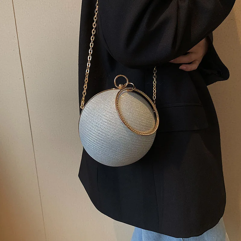 Women\'s Ball Bag 2024 Trend Luxury Designer Handbag Fashion Evening Crossbody Bags High Quality Chain Party Shoulder Bag Woman