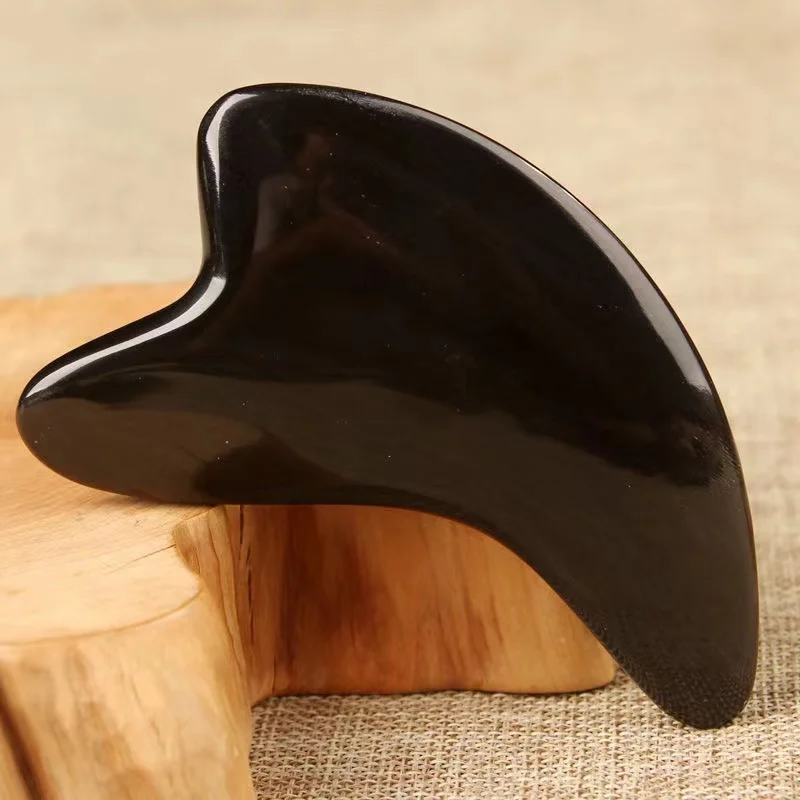 Facial Gua Sha Massage Tool Black Horn Board for Face Body Traditional Acupuncture Therapy Anti-aging Health Skin Care