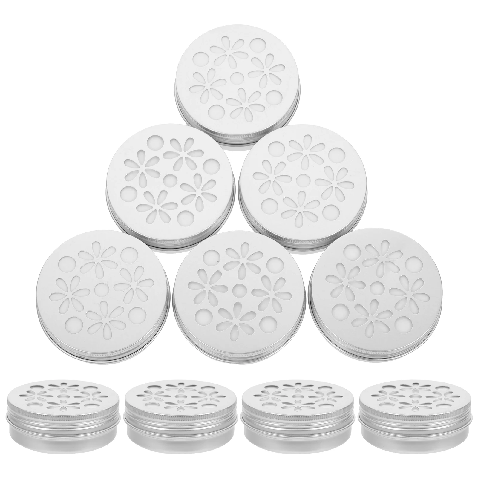 

10pcs Aluminium Empty Storage Containers Hollow Screw Lid Aromatherapy Air Freshener Storage Box