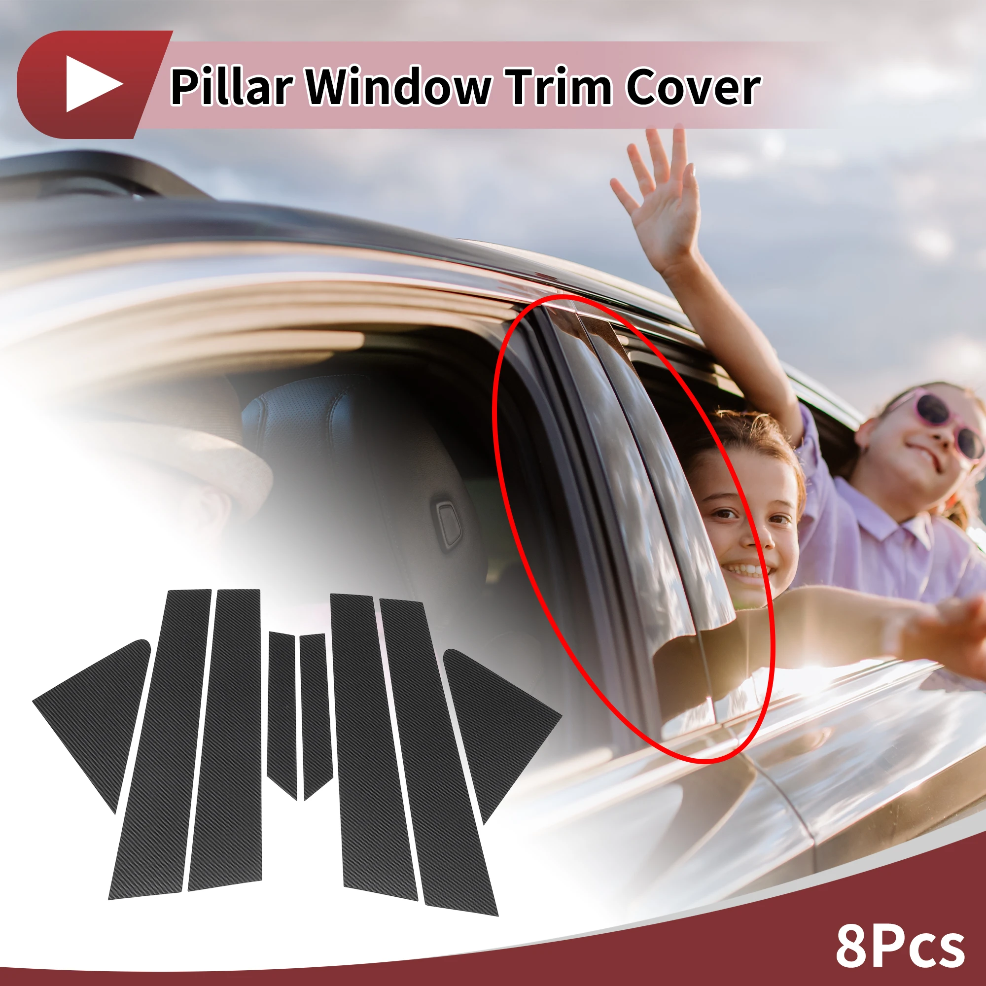 

Накладка на дверную стойку UXCELL для Hyundai Accent Sedan 2011-2017, черное углеродное волокно