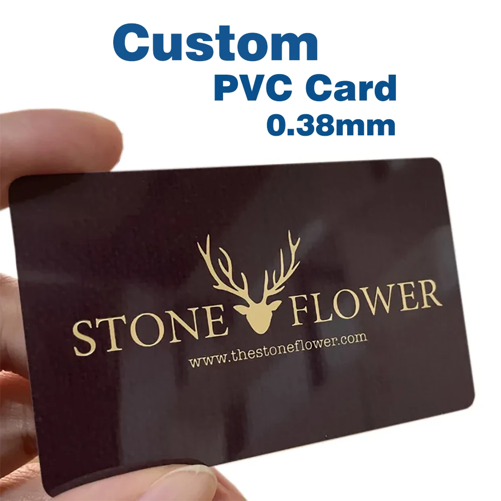 Custom PVC Business Card Plastic Membership VIP Logo Name Printed Waterproof Double Side Thank You Gift Visiting 0.38mm 200pcs