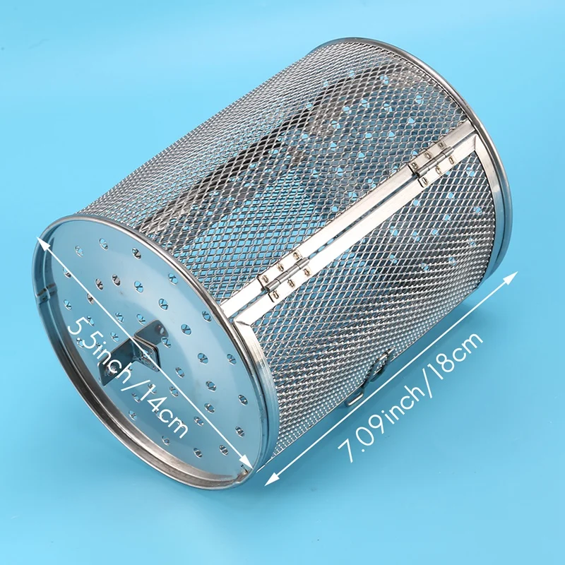 Rotisserie casket Rotisserie Basket,14X18cm Stainless Steel Oven Roast Basket ​Baking Cage for BBQ Grill