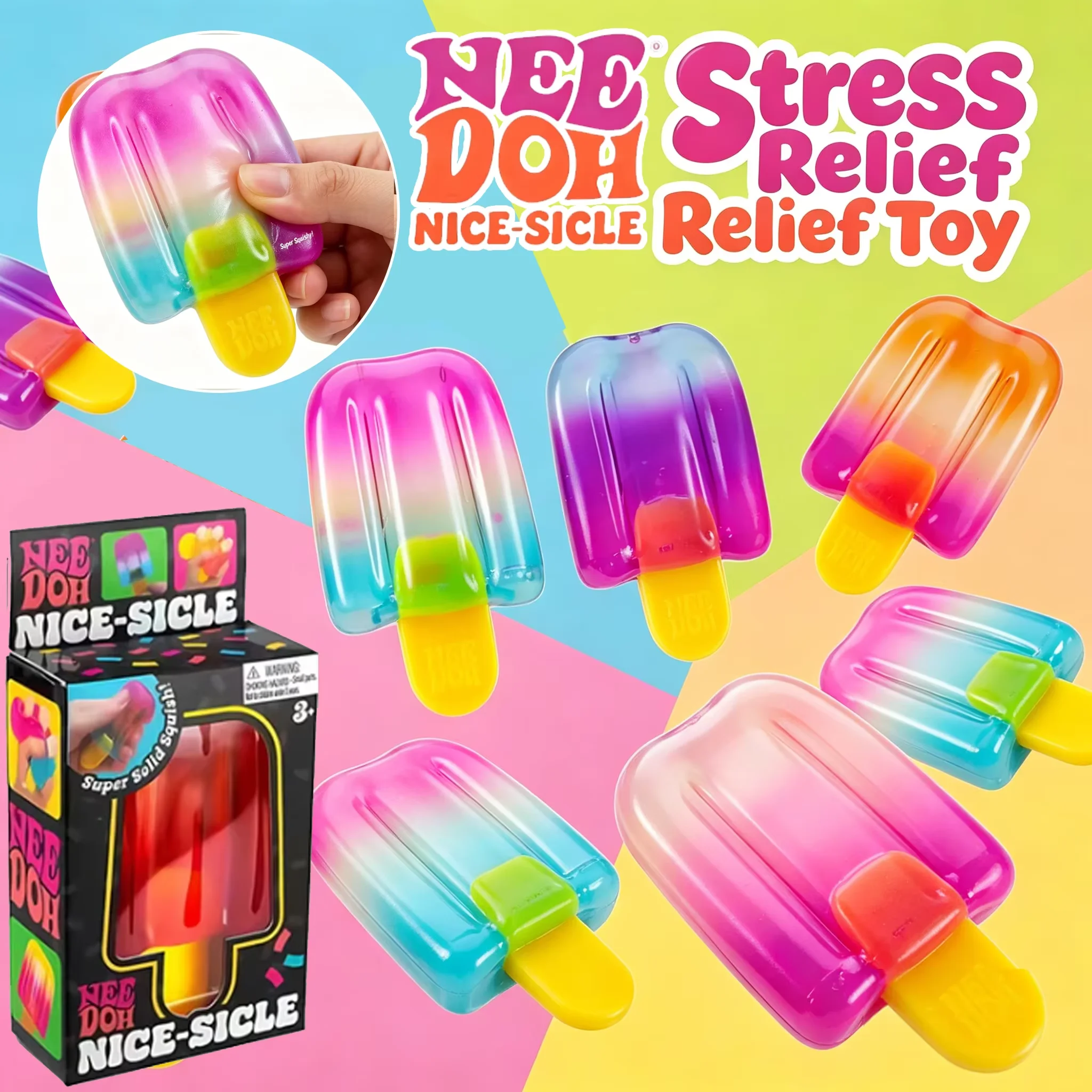 Needoh Schylling Needoh Nice Cube Sensory Stress Reliever Fidget Tool for Anxiety &Focus Desk for Adults & Anti-Anxiety Squeeze