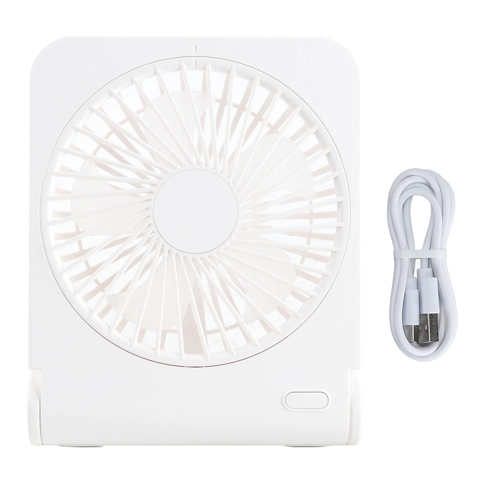 

Desk Fan 3 Speeds Low Noise Portable Rechargeable Mini Fan for Car Home Camping White