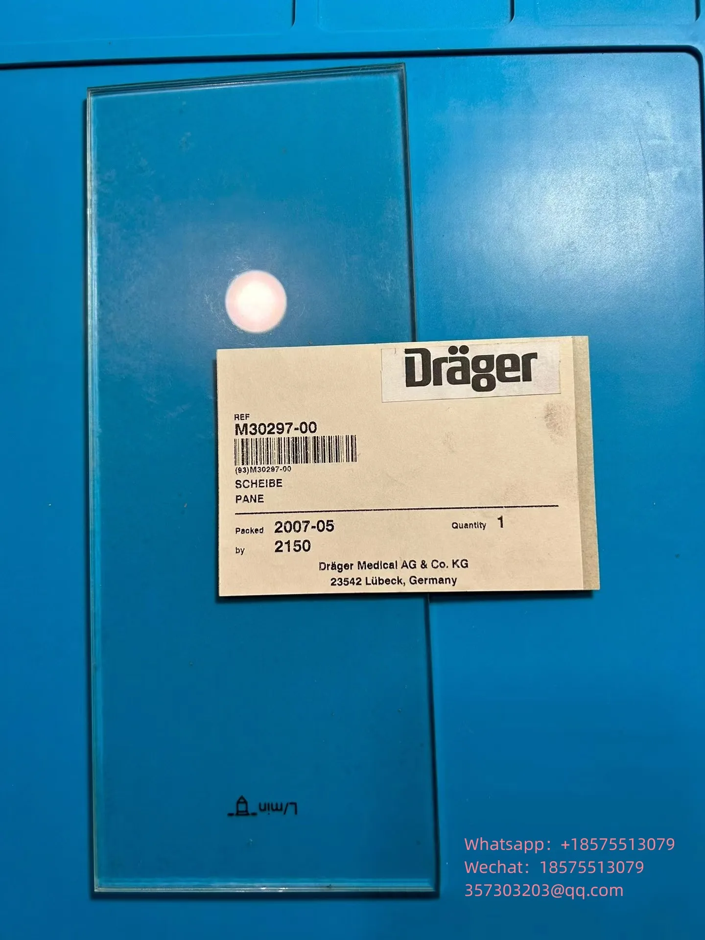 

For Drager Fabius Series Side Panel 2m30297 Fresh Gas Glass