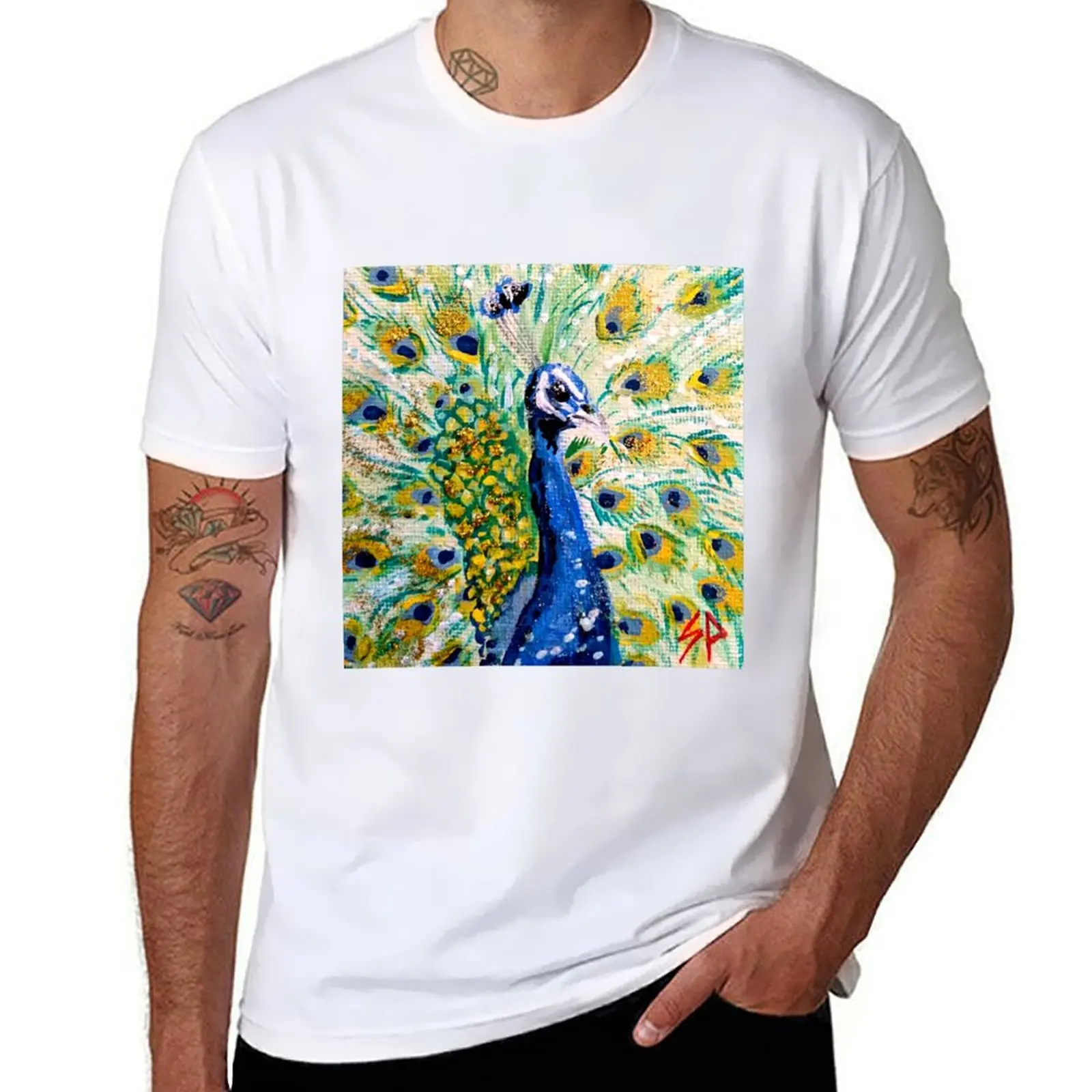 

T-Shirt shirts man shirts t for printed t cotton Peacock funny