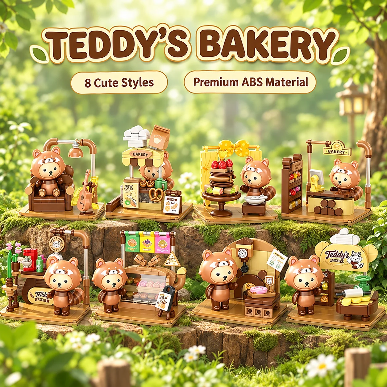 Kids Toys Quality - Teddy's Bakery Yapım Blokları, 8 Farklı