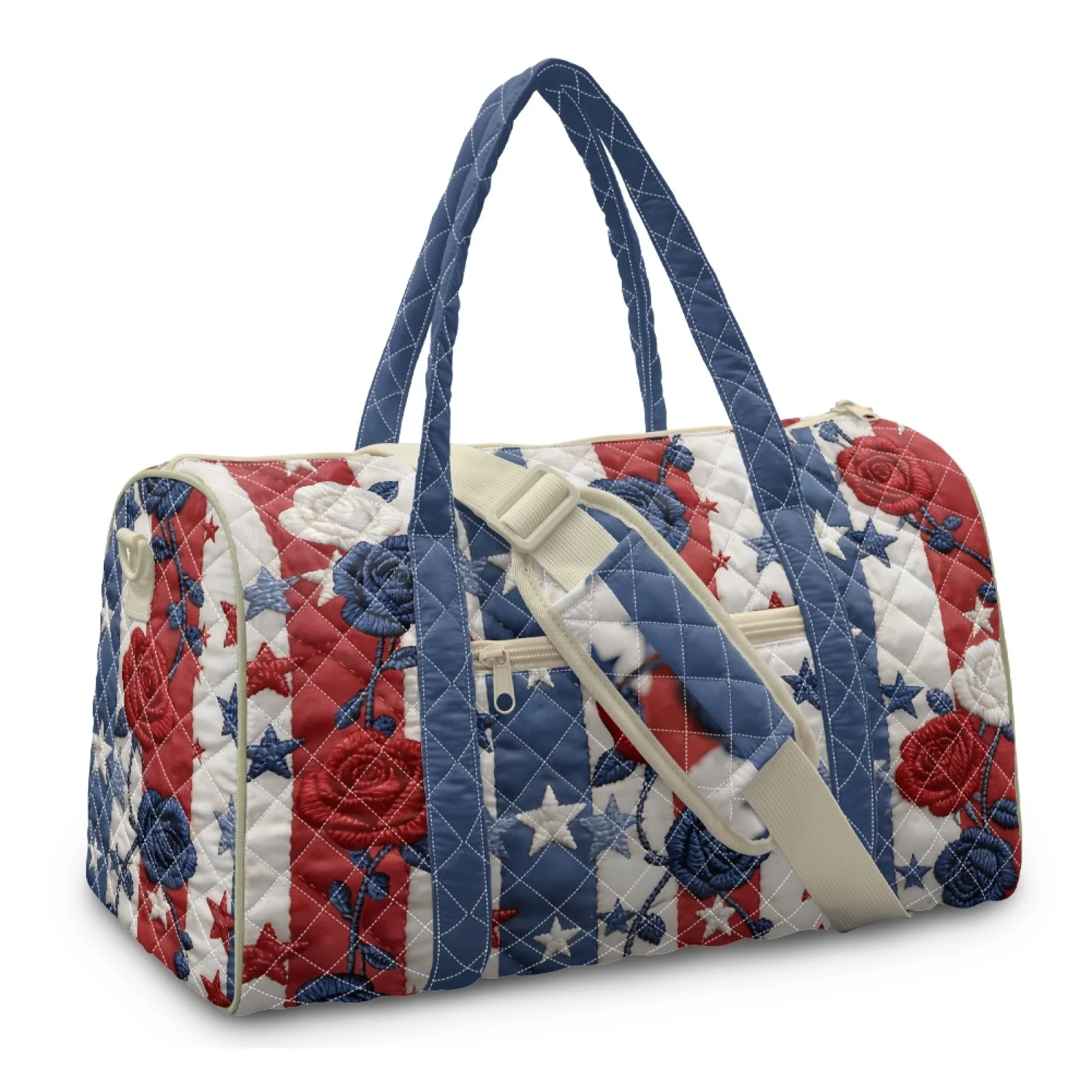 Coloranimal 4th of July New Trend Weekender Duffel, Polyester Carry-On Travel Bag for Womens Yoga Vacation