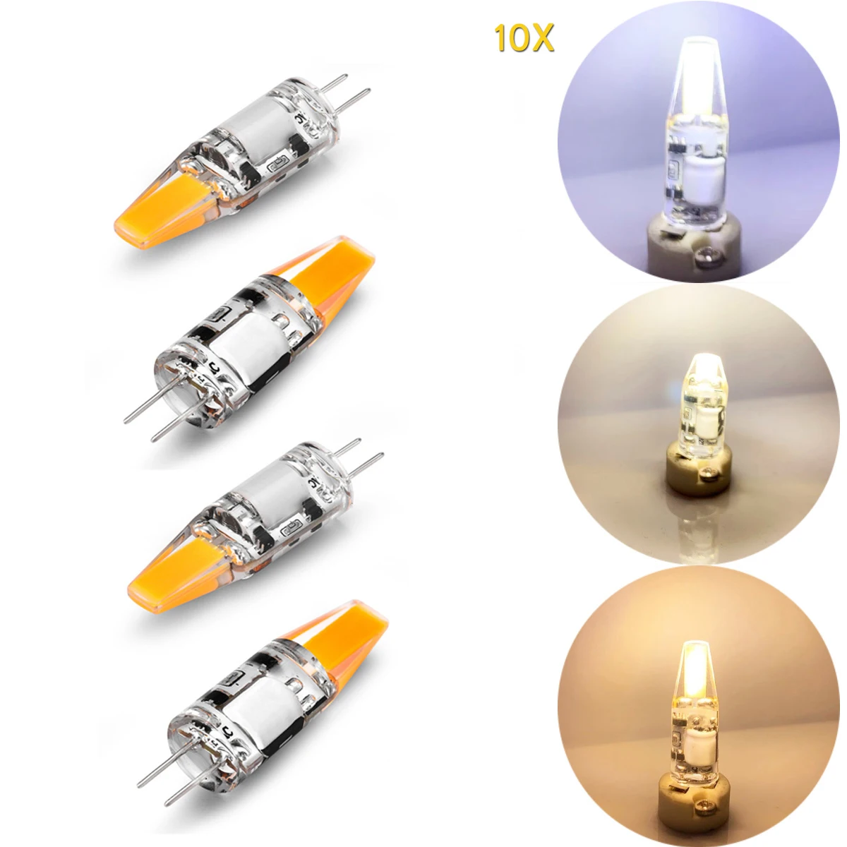 

10X G4 Led Cob Silicone Light Bulbs 3W 5W Bulb 12V Cob Led Lamp Cool Warm Neutral White Lamparas Glass Lamps For Decorative