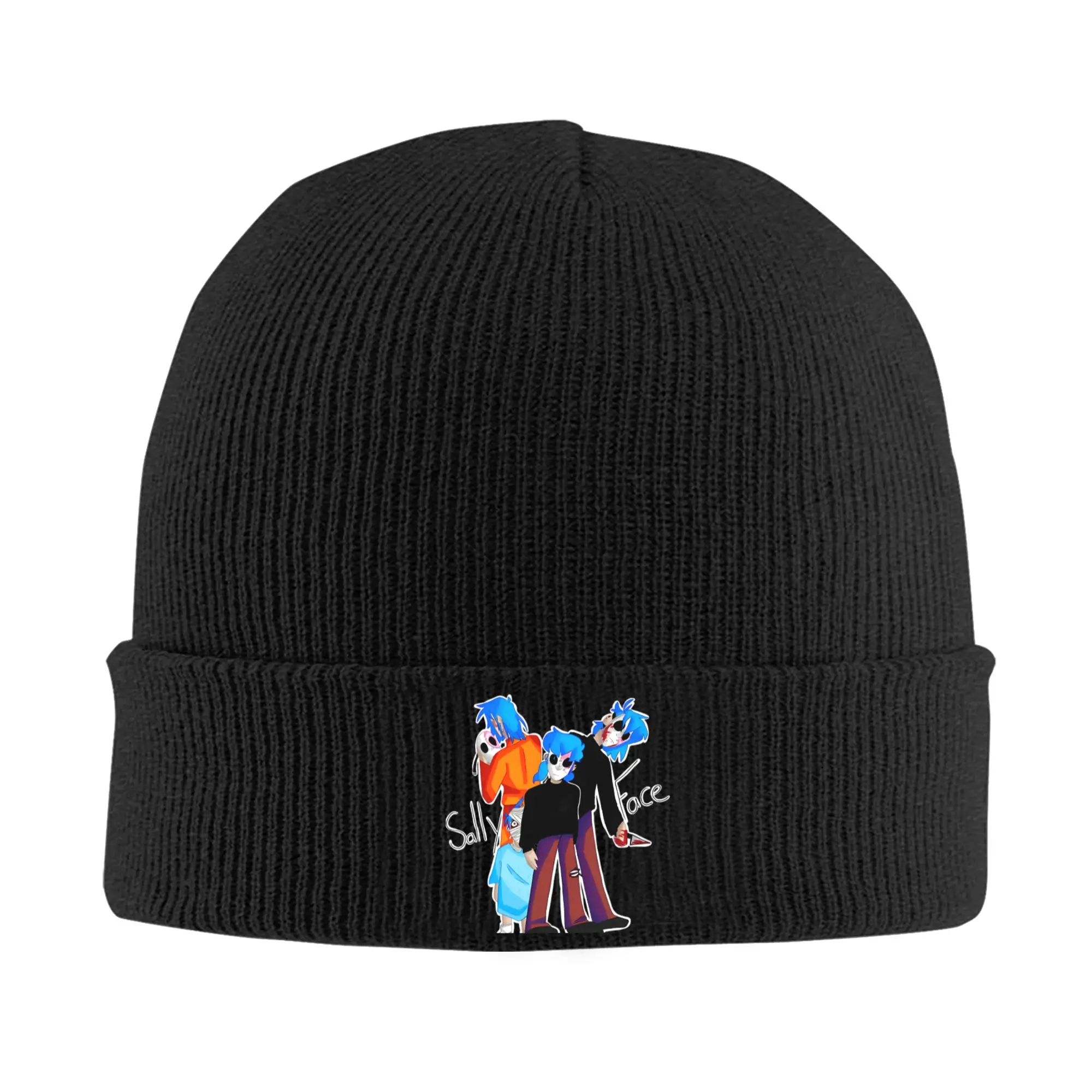 Sally Face Long Knit Hat Beanie Winter Hats Warm Unisex  Street Adventure Game Psychological Horror Cap Men Women Gift,