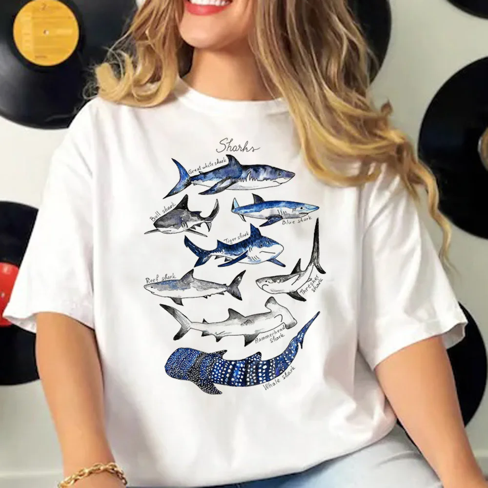 T-shirt à motif baleine pour femme, haut manga anime, vêtements des années 600 et 2000