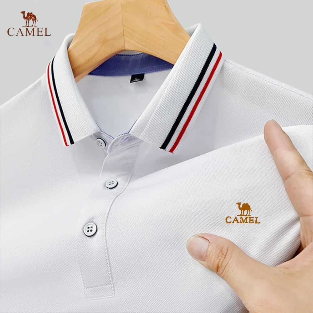 CAMEL High end Embroidered Polo Shirt New Men\'s Summer High Quality Fashion Business Leisure Outdoor Sports Short sleeved T-shir